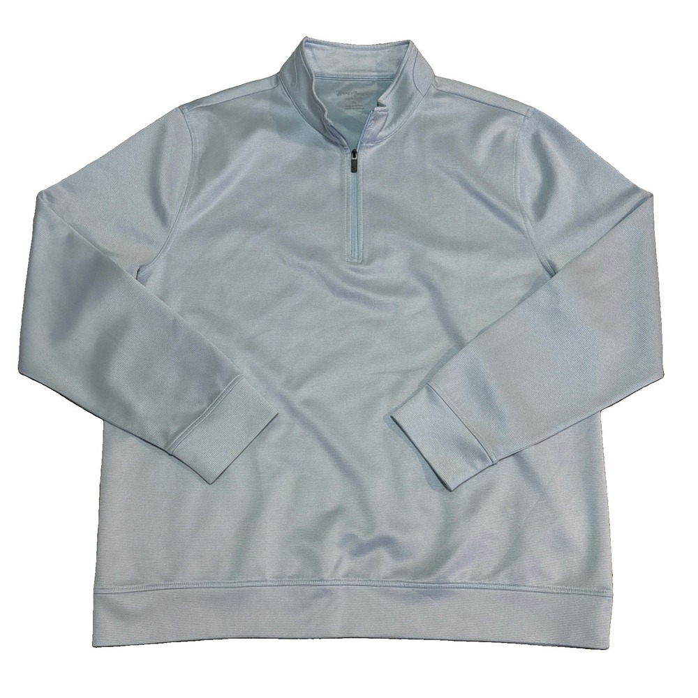 Hickey Freeman Pullover Mens XL Blue 1/4‎ Zip L/S Performance Stretch